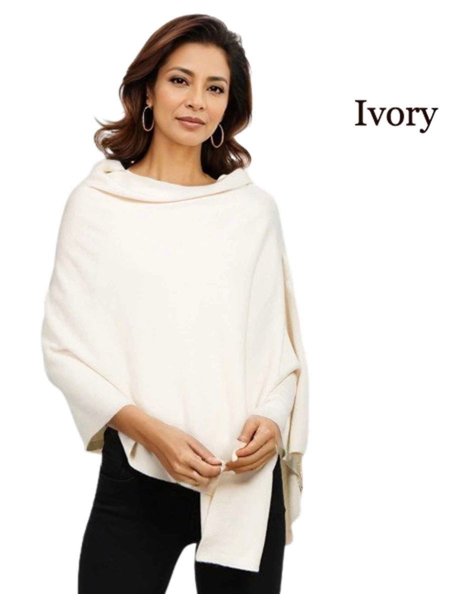 Cashmere feel Ivory Poncho