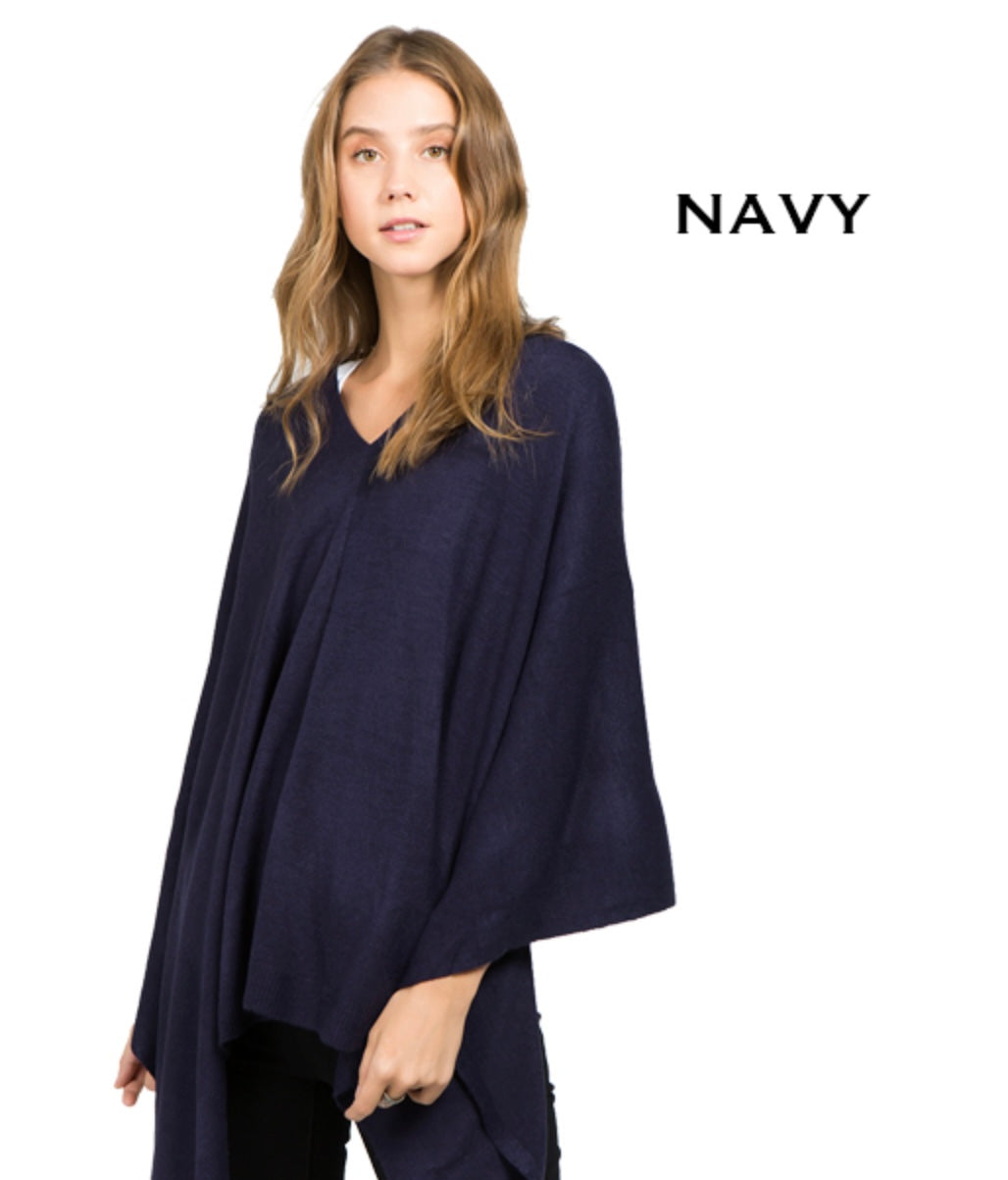 Cashmere feel Navy poncho
