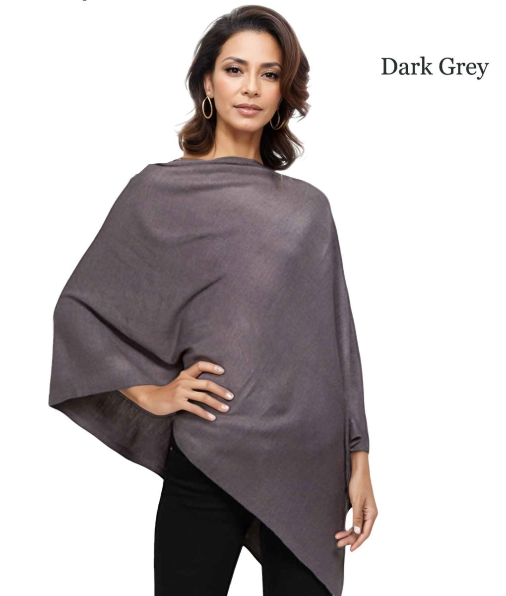 Cashmere feel Grey Poncho