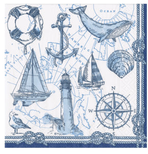 Nautical Blue Cocktail Napkin