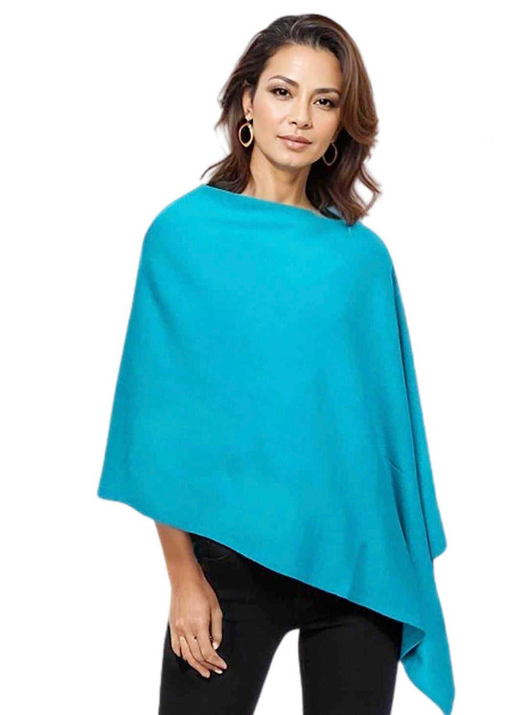 Cashmere feel Turquoise Poncho