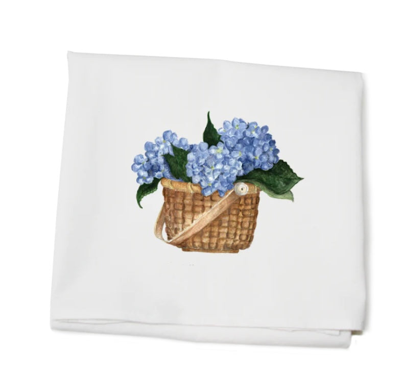 Hydrangea Basket Tea Towel
