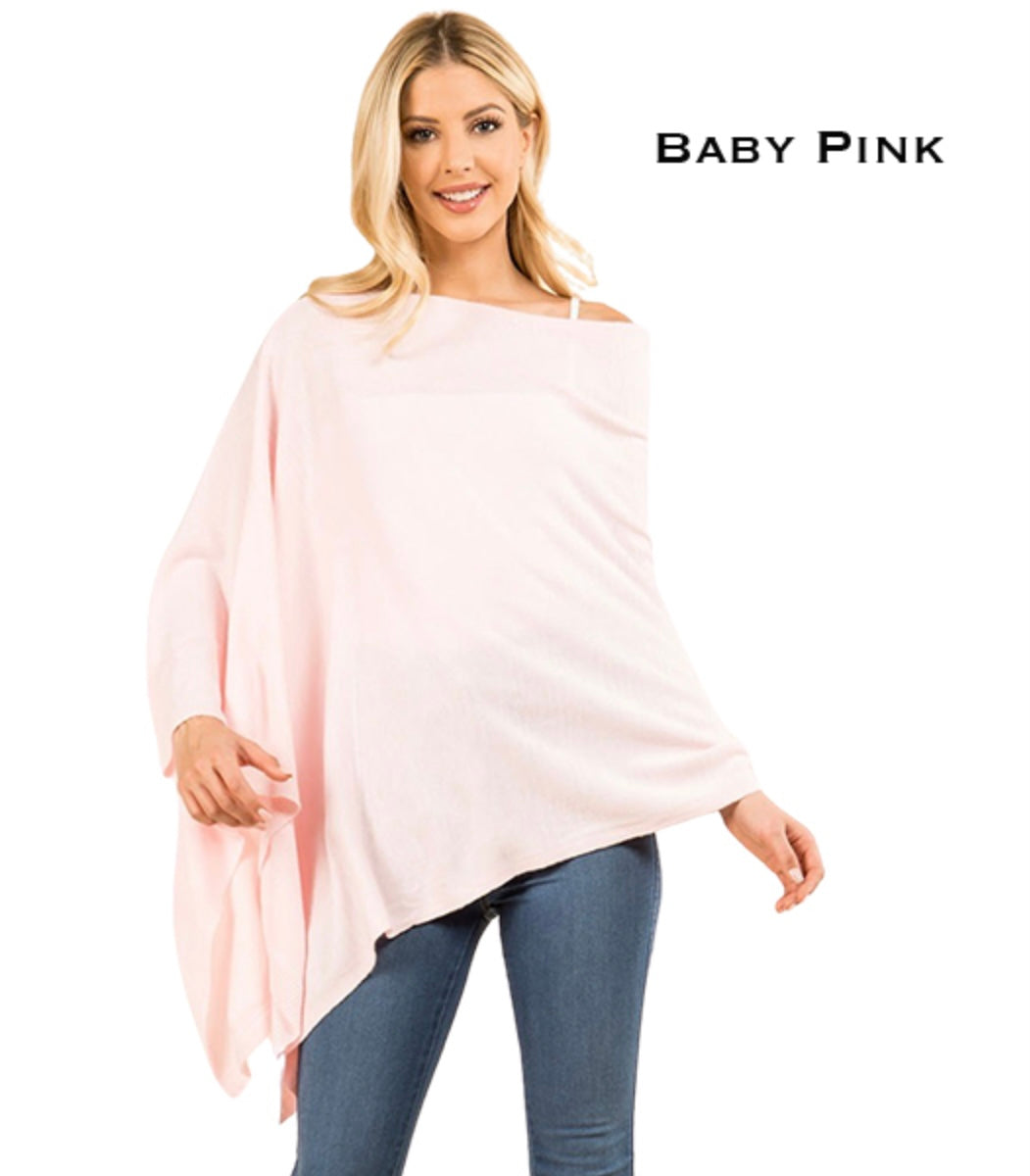 Cashmere Feel Poncho Pale Pink