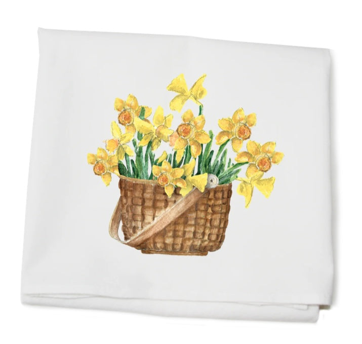 Daffodil Basket Tea Towel