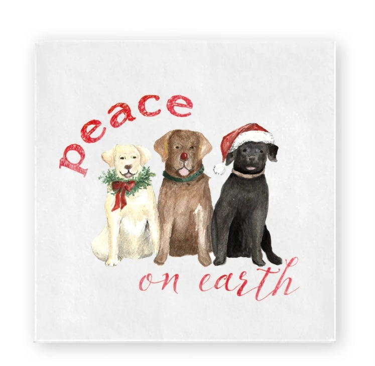 Peace on earth labs tea towel