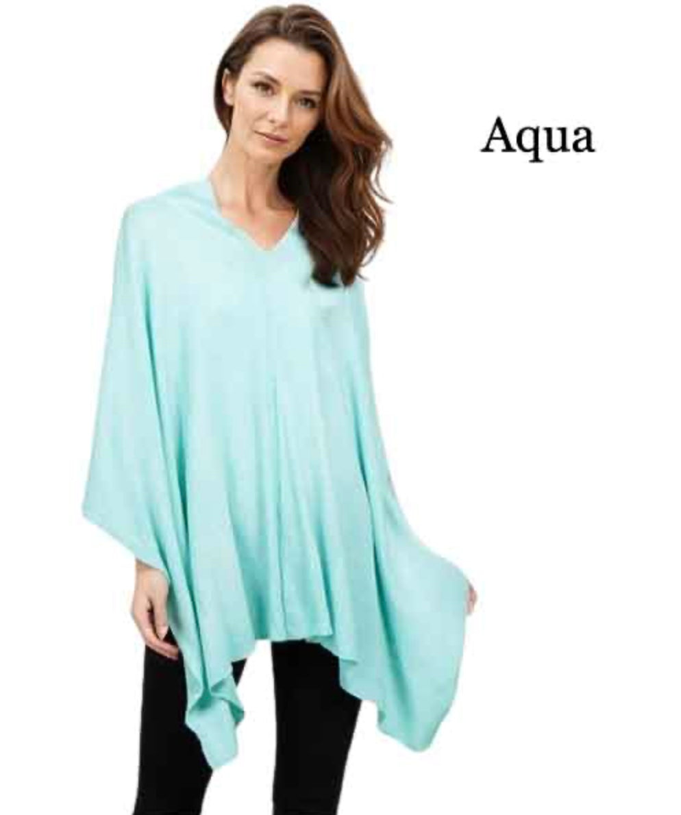 Cashmere feel Aqua Poncho
