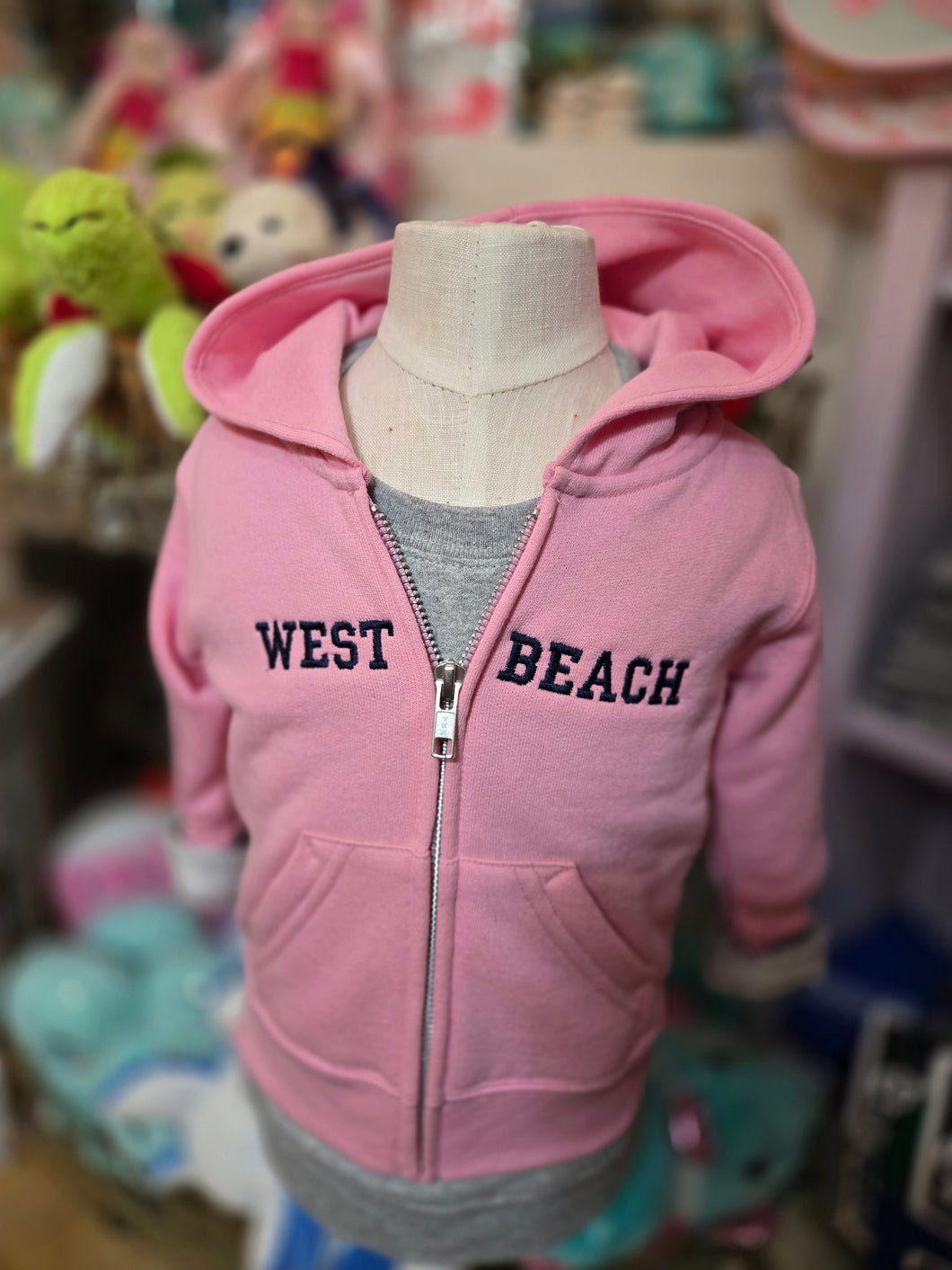 Toddler baby pink zip hoodie
