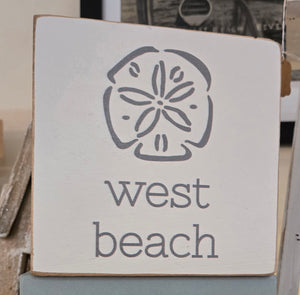 Wood Sign West Beach