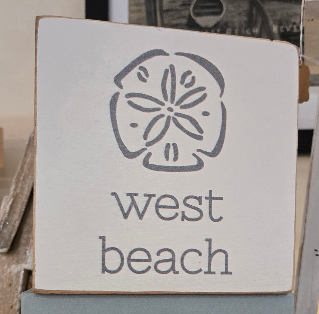 Wood Sign West Beach