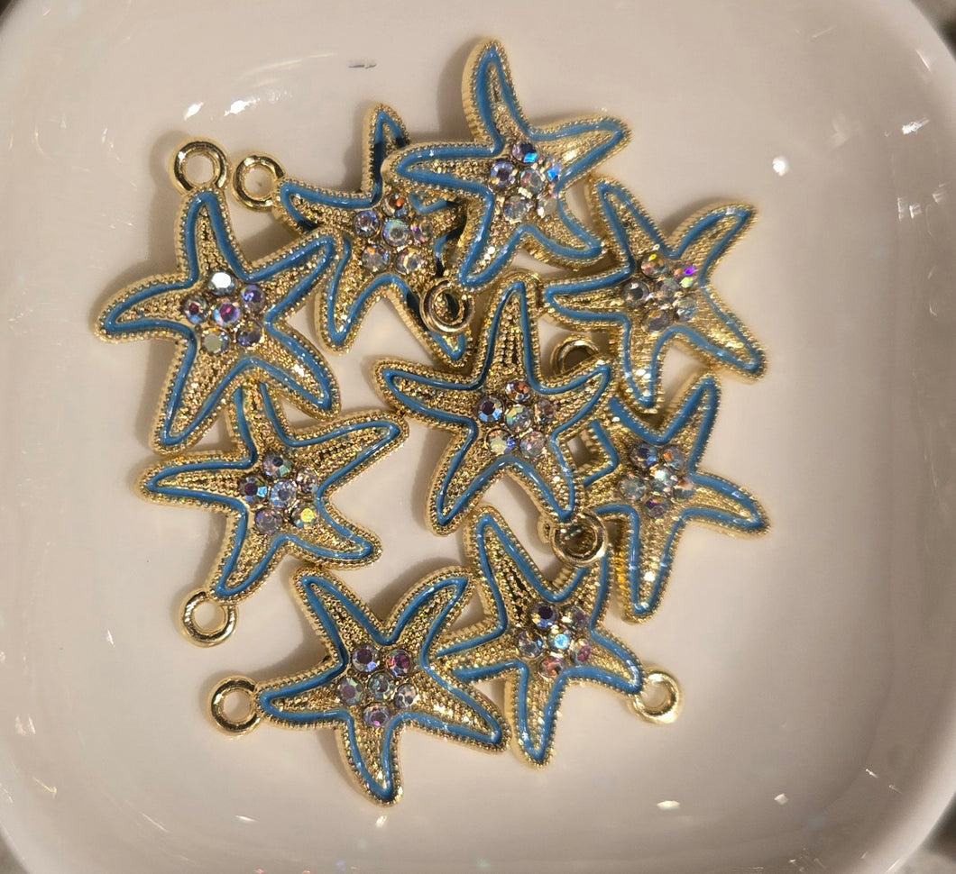 Starfish crystal charm