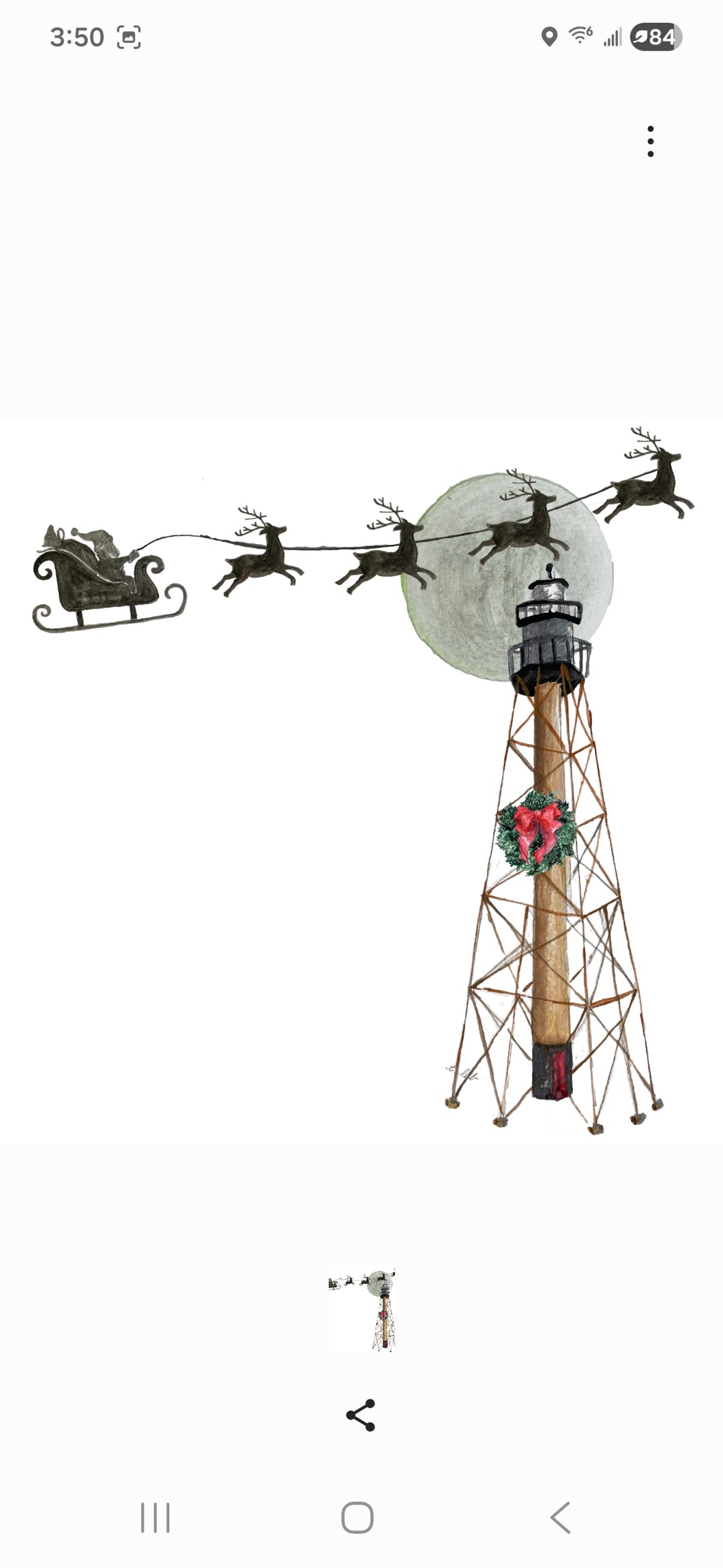 Santa in Marblehead tea towel