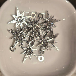 Starburst silver Charm