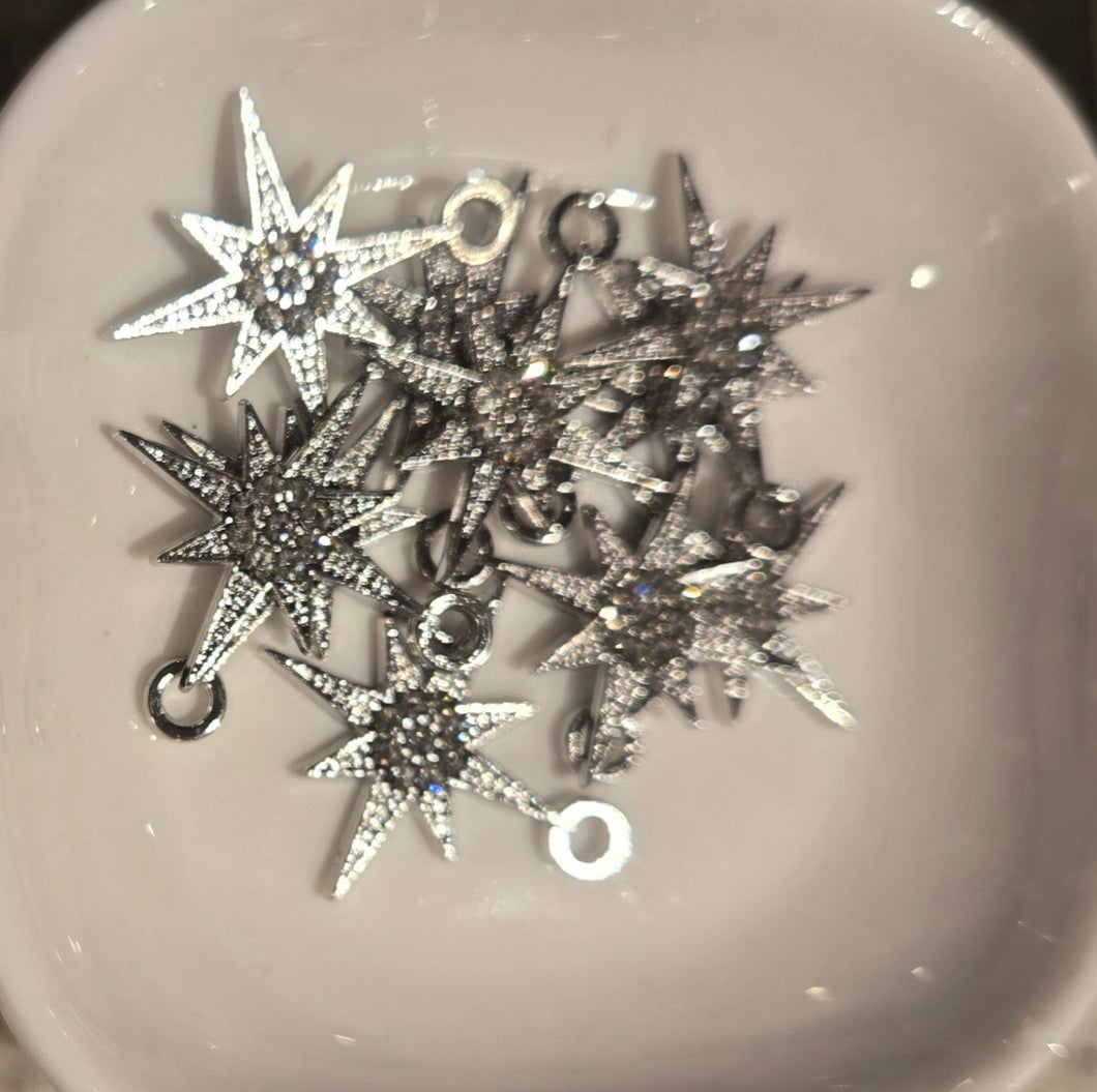 Starburst silver Charm
