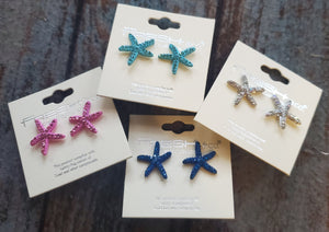 Crystal Starfish Stud Earrings